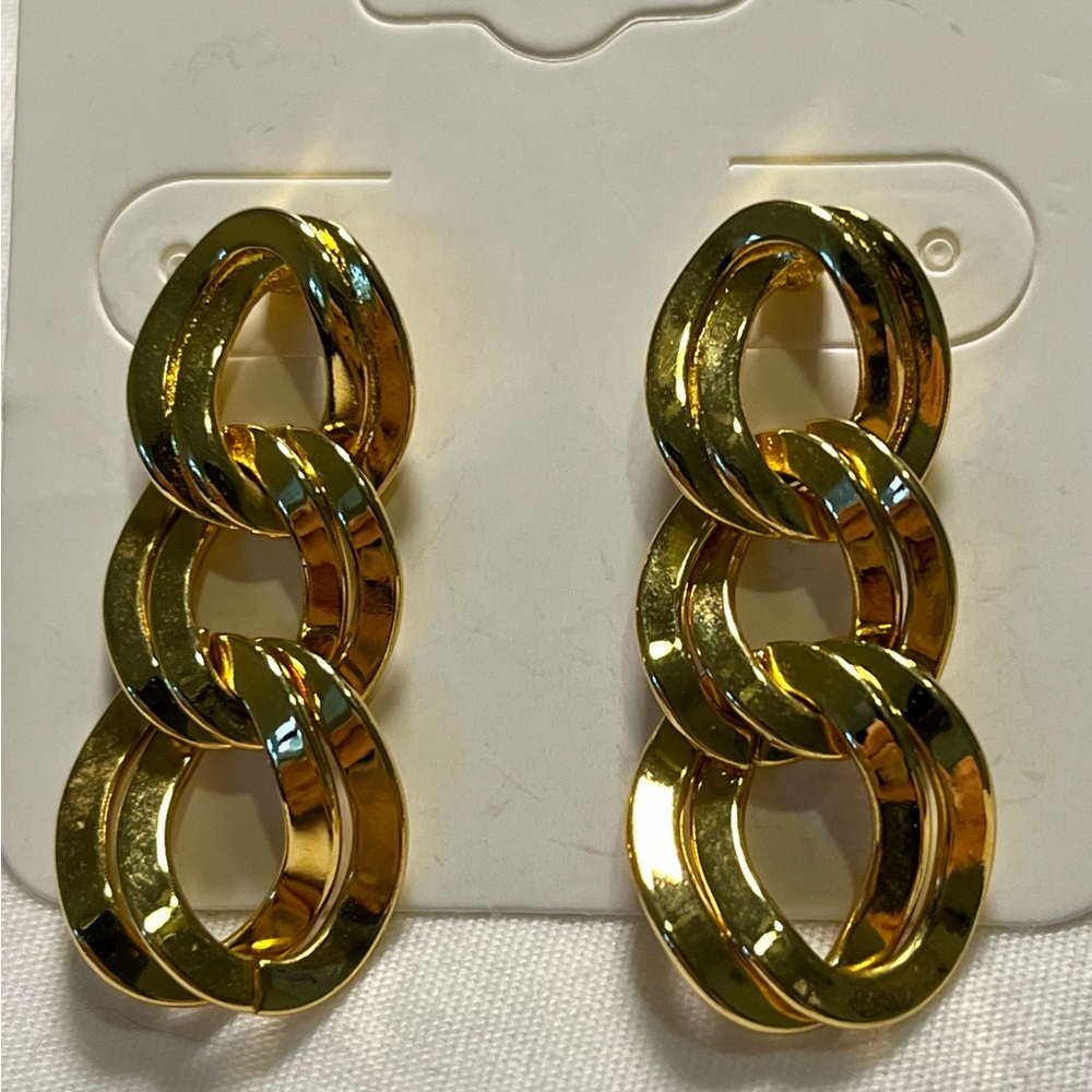 Monet Gold Toned Chain Link Earrings